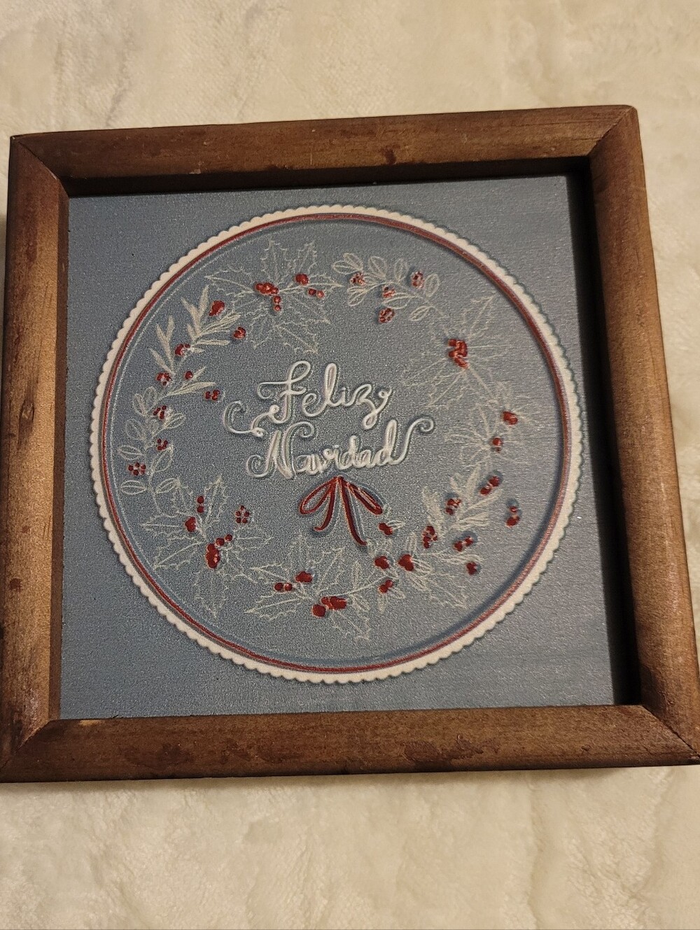 Kohl's Feliz Navidad Framed Wall Art - Blue, Red & White